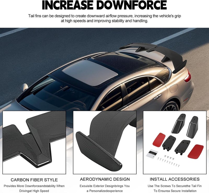JMTBNO 54 Inch Universal Spoiler Wing,Carbon Fiber Car Wing Trunk Spoiler Rear Spoiler Compatible with Mazda Miata RX-7 Chevy Corvette Camaro Nissan Lexus Toyota Honda Civic Ford Mustang Scion - Image 5
